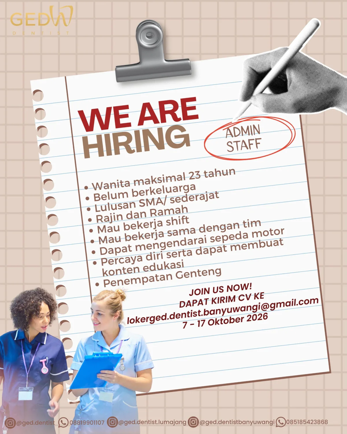 Lowongan Kerja Staff Admin di Kabupaten Banyuwangi, Jawa Timur